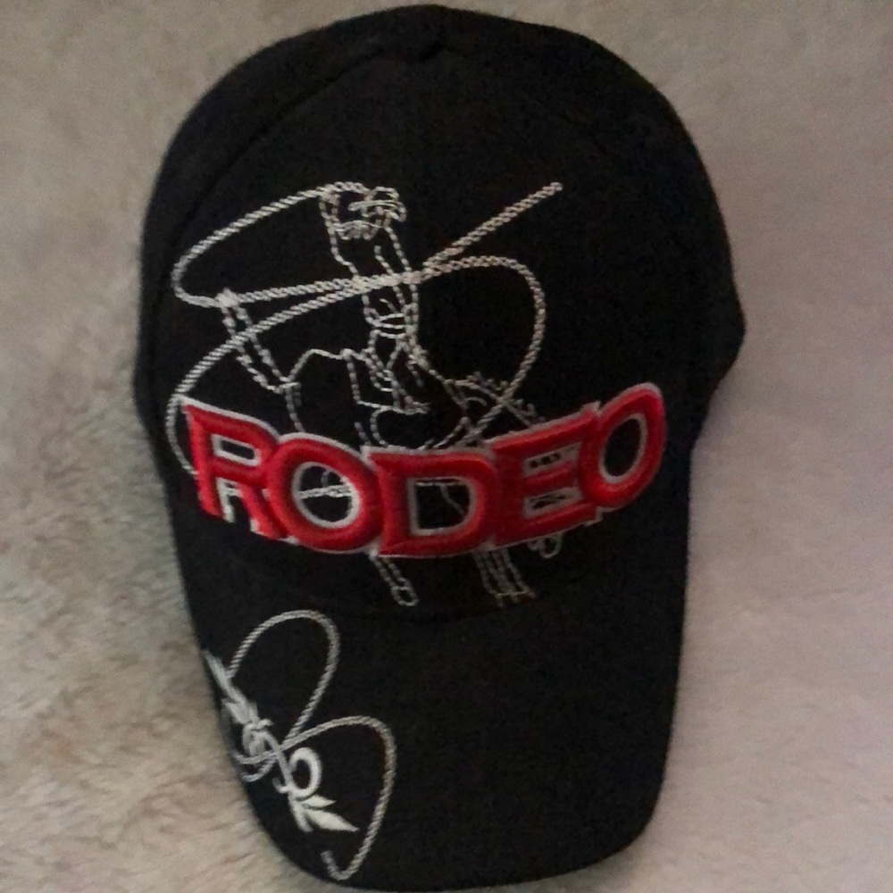 RODEO ball cap. Bucking bronco embroidery on back p1415
